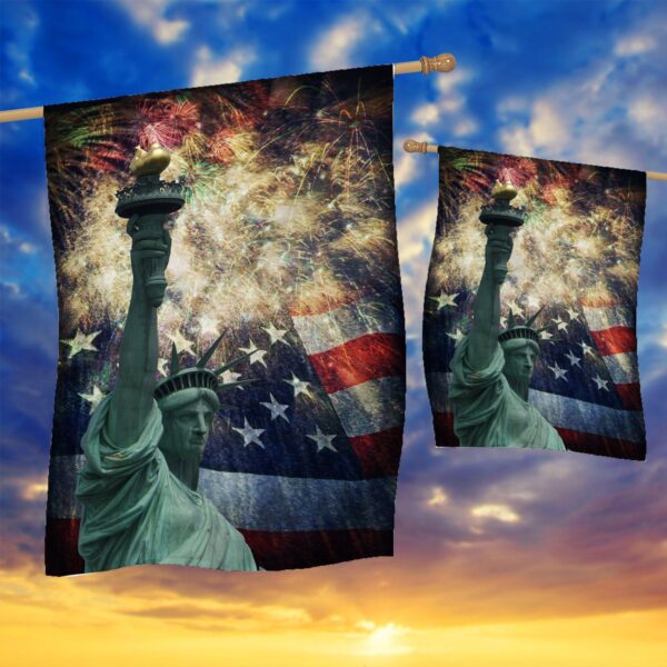Gearhuman 3D Independence Day Statue Of Liberty Custom Flag GW2306216 House Flag 