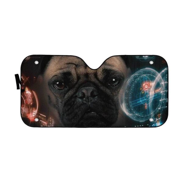 Gearhuman 3D Iron Man HUD Pug Dog Auto Sunshade ZK2804213 Auto Sunshade 57''x27.5''