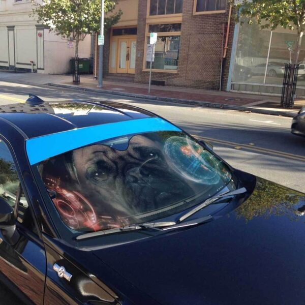 Gearhuman 3D Iron Man HUD Pug Dog Auto Sunshade ZK2804213 Auto Sunshade 