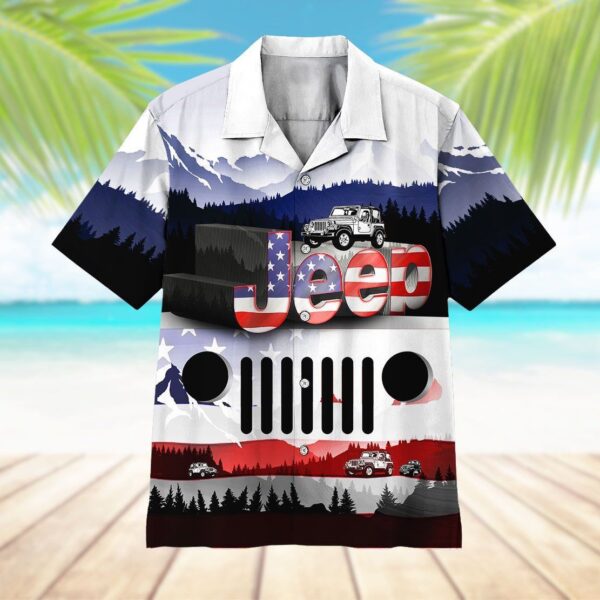 Gearhuman 3D Jeep American Flag Hawaii Shirt ZZ2705212 Hawai Shirt 