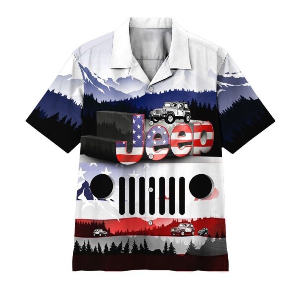 Gearhuman 3D Jeep American Flag Hawaii Shirt ZZ2705212 Hawai Shirt Short Sleeve Shirt S 