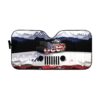 Gearhuman 3D Jeep American Flag Sunshade ZZ2805212 Auto Sunshade 57''x27.5''