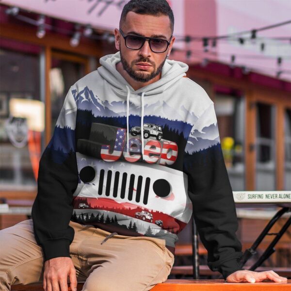 Gearhuman 3D Jeep American Flag Tshirt Hoodie Apparel ZZ2705213 3D Apparel 
