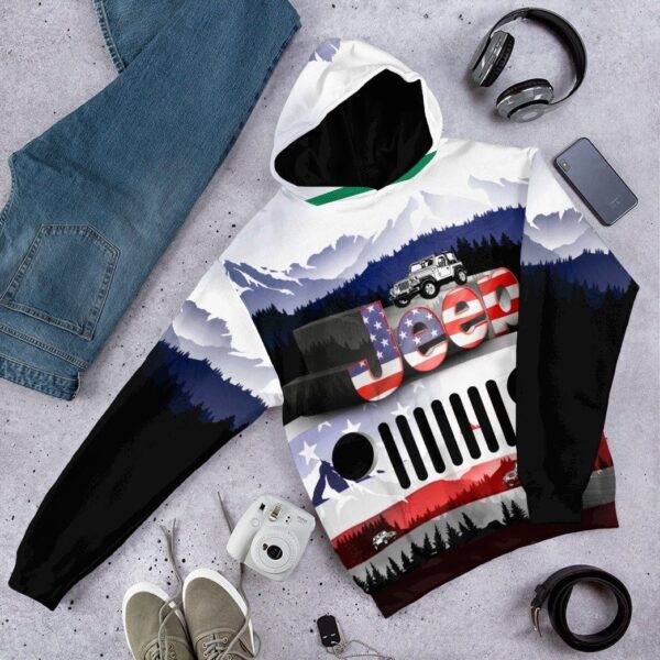 Gearhuman 3D Jeep American Flag Tshirt Hoodie Apparel ZZ2705213 3D Apparel 