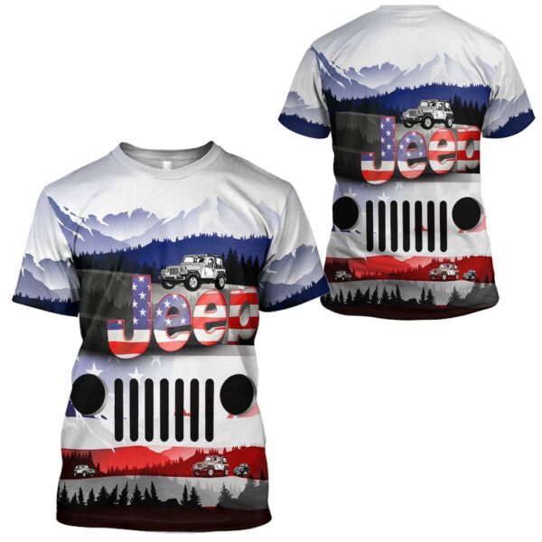 Gearhuman 3D Jeep American Flag Tshirt Hoodie Apparel ZZ2705213 3D Apparel 