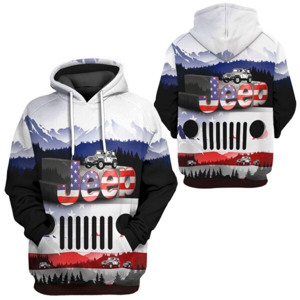 Gearhuman 3D Jeep American Flag Tshirt Hoodie Apparel ZZ2705213 3D Apparel 