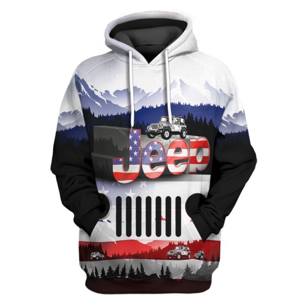 Gearhuman 3D Jeep American Flag Tshirt Hoodie Apparel ZZ2705213 3D Apparel Hoodie S 