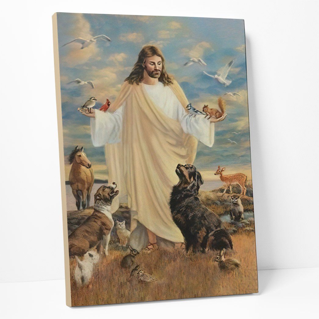 Gearhuman 3D Jesus Christ And Dogs Custom Canvas GW0207212 Canvas