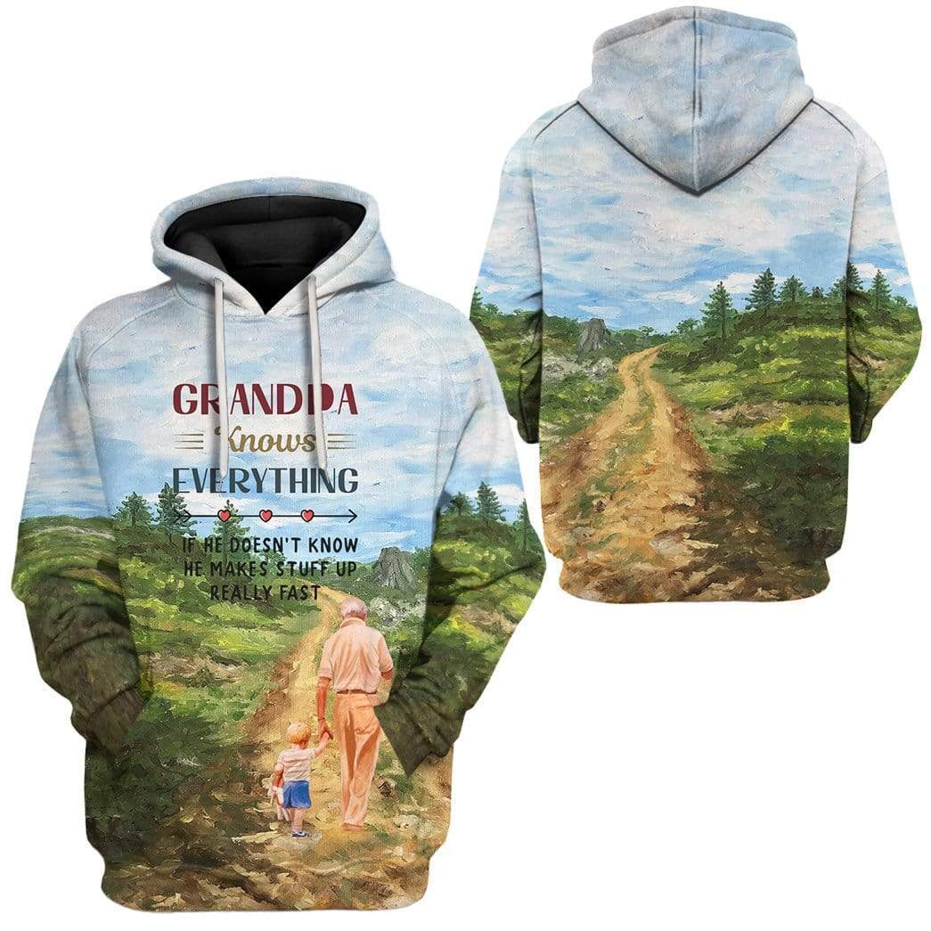 Gearhuman 3D My Grandpa Custom Hoodie Apparel GL22051 3D Custom Fleece Hoodies