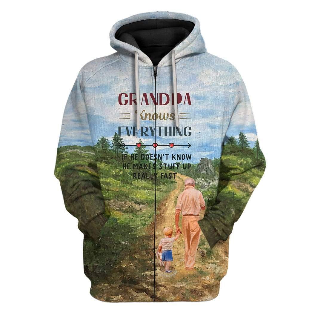 Gearhuman 3D My Grandpa Custom Hoodie Apparel GL22051 3D Custom Fleece Hoodies Zip Hoodie S