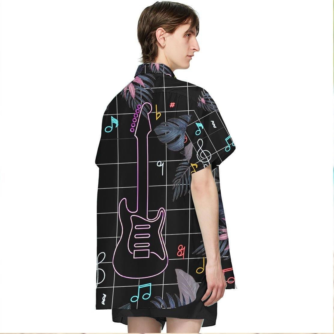 Gearhuman 3D Neon Electric Guitar Hawaii Shirt ZK0405211 Hawai Shirt