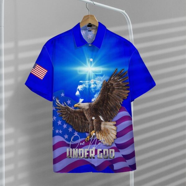 Gearhuman 3D One Nation Under God Hawaii Shirt ZK1106216 Short Sleeve Shirt 