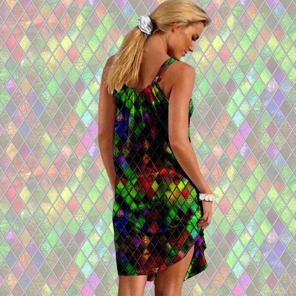 Gearhuman 3D Outstanding Stained Glass Sleeveless Beach Dress ZK2306215 Beach Dress