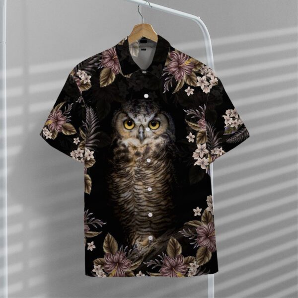 Gearhuman 3D Owl Flower Hawaii Shirt ZK1606212 Short Sleeve Shirt 