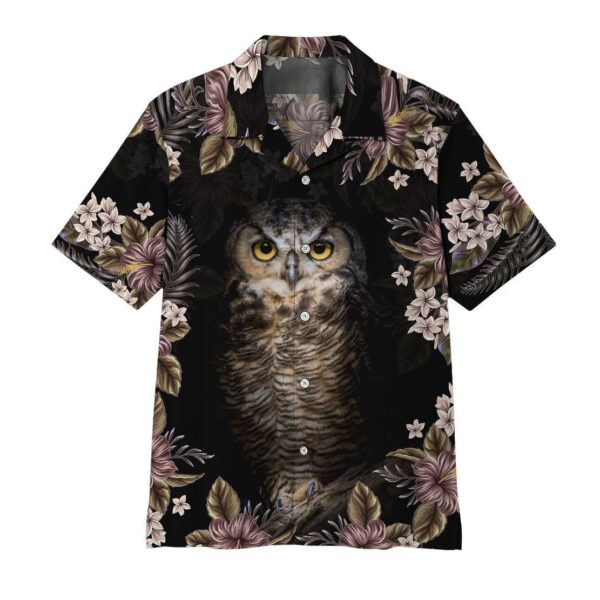 Gearhuman 3D Owl Flower Hawaii Shirt ZK1606212 Short Sleeve Shirt 