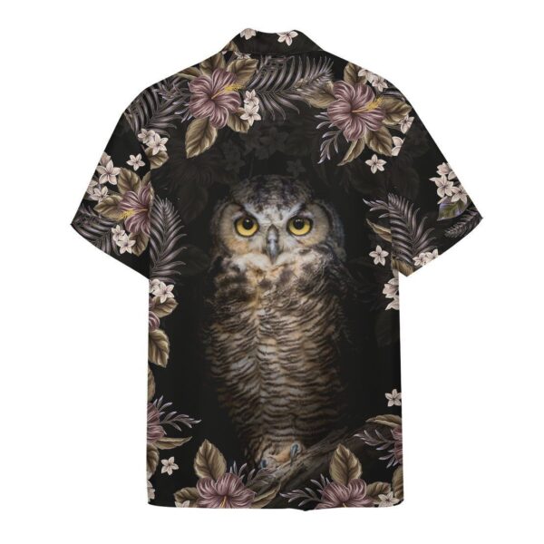 Gearhuman 3D Owl Flower Hawaii Shirt ZK1606212 Short Sleeve Shirt Short Sleeve Shirt S