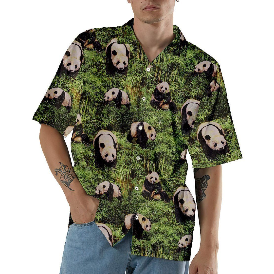 Gearhuman 3D Panda Hawaii Shirt ZZ2705216 Hawai Shirt