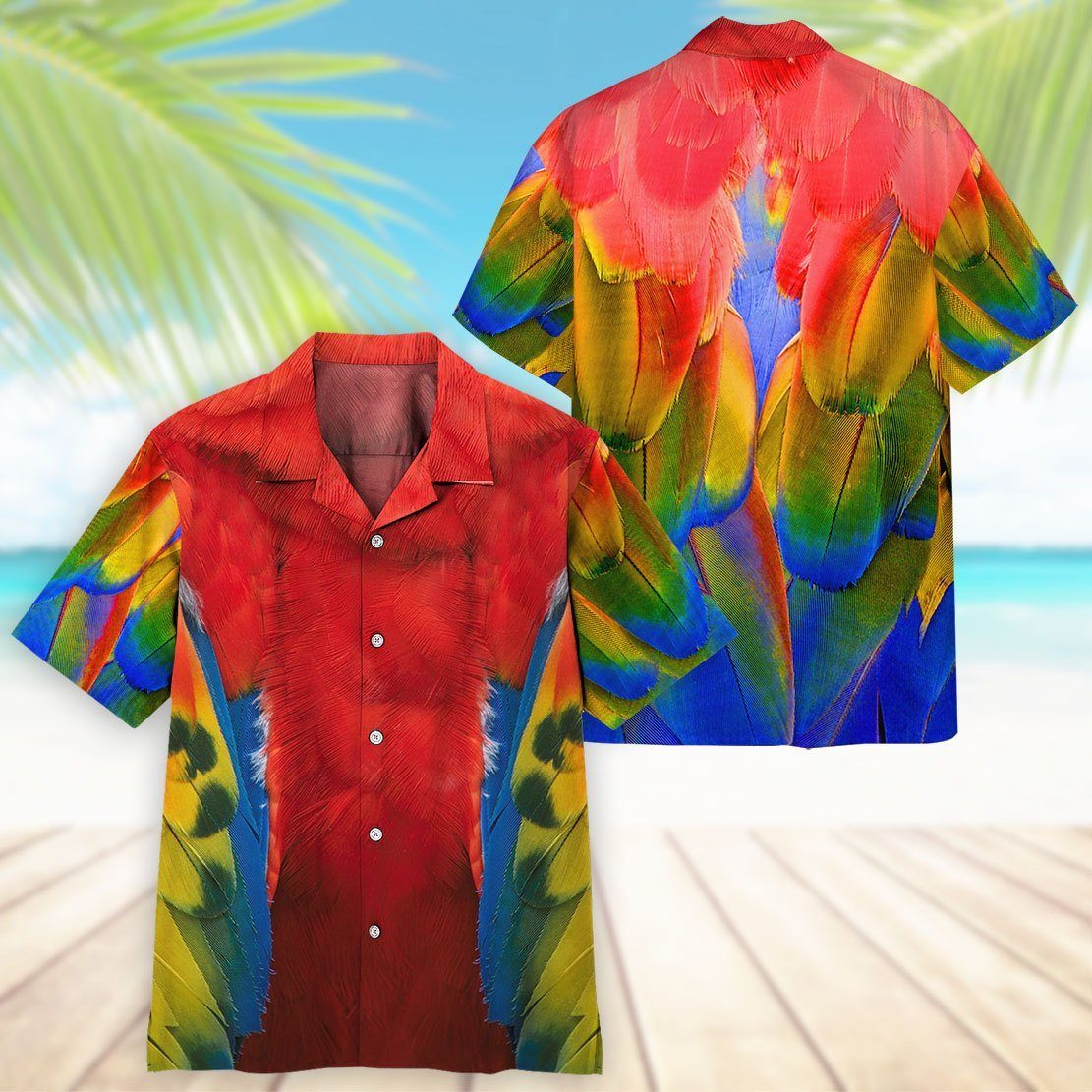 Gearhuman 3D Parrot Hawaii Shirt ZZ0406216 Hawai Shirt