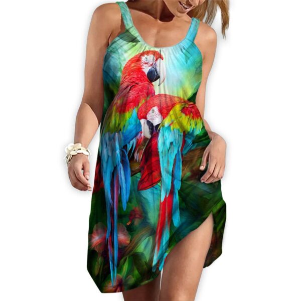 Gearhuman 3D Parrot Sleeveless Beach Dress ZZ2306212 Beach Dress