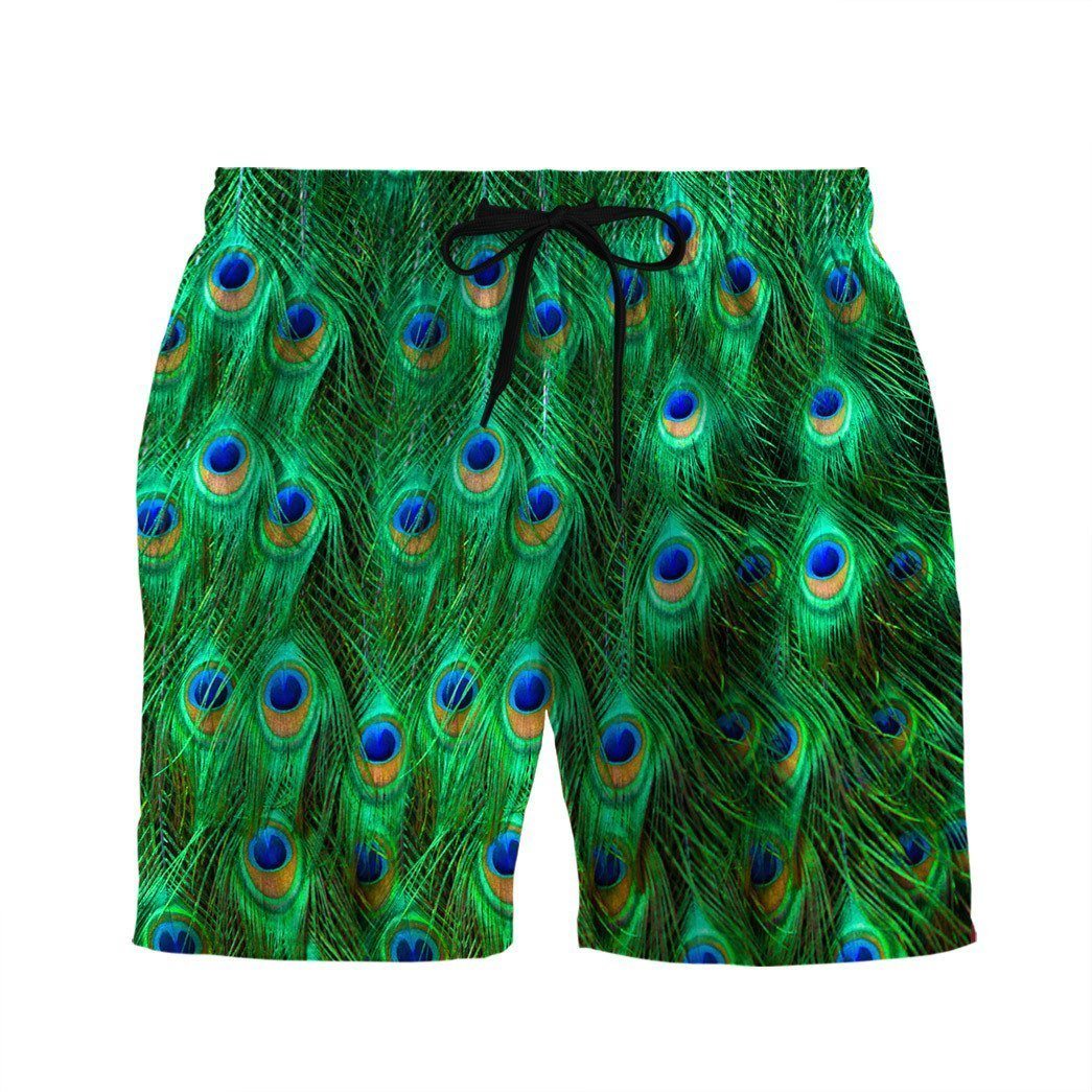 Gearhuman 3D Peacock Hawaii Shirt ZZ0706214 Hawai Shirt Men Shorts S