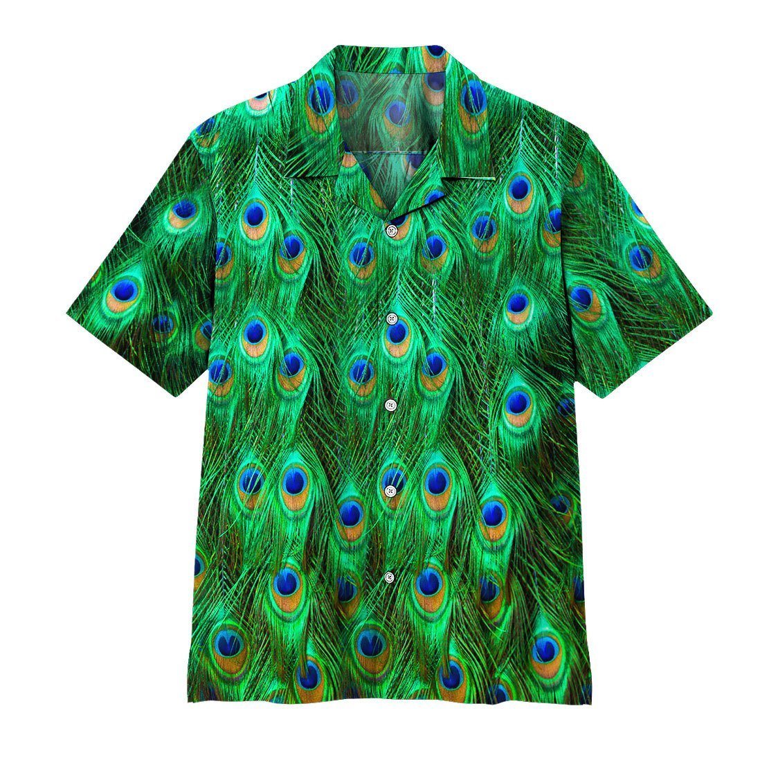 Gearhuman 3D Peacock Hawaii Shirt ZZ0706214 Hawai Shirt Short Sleeve Shirt S
