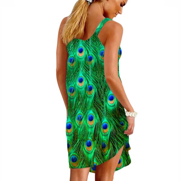 Gearhuman 3D Peacock Sleeveless Beach Dress ZZ0706212 Beach Dress