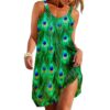 Gearhuman 3D Peacock Sleeveless Beach Dress ZZ0706212 Beach Dress Beach Dress S 