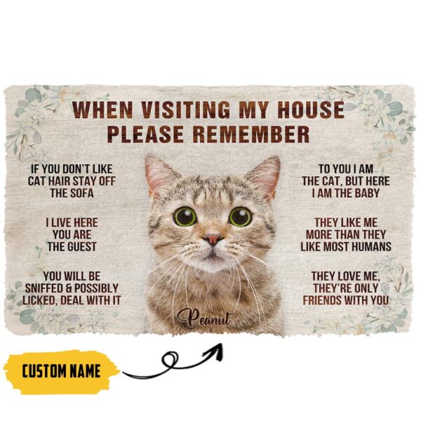Gearhuman 3D Please Remember Cats House Rule Custom Photo Custom Name Doormat GW0107213 Doormat