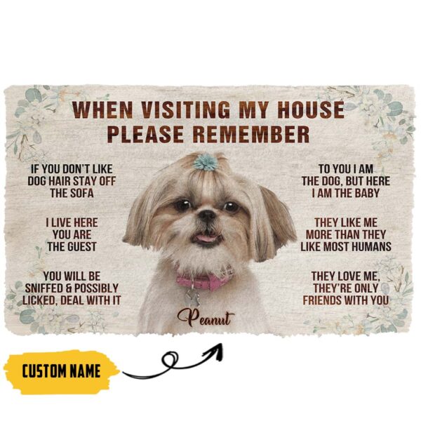 Gearhuman 3D Please Remember Dogs House Rule Custom Photo Custom Name Doormat GW0107212 Doormat
