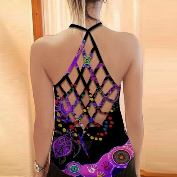 Gearhuman 3D Purple Turtle Lizard Cross Tank Top ZK2806218 Cross Tank Top 