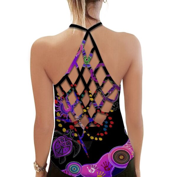 Gearhuman 3D Purple Turtle Lizard Cross Tank Top ZK2806218 Cross Tank Top