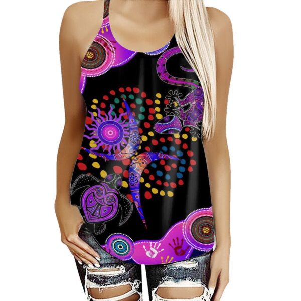 Gearhuman 3D Purple Turtle Lizard Cross Tank Top ZK2806218 Cross Tank Top Cross Tank Top S 