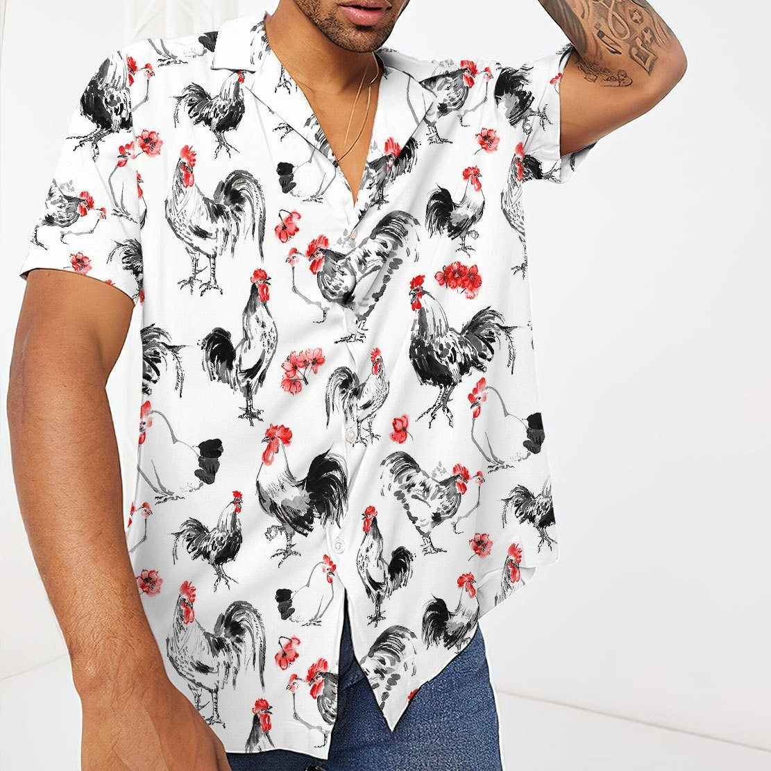 Gearhuman 3D Rooster Hawaii Shirt ZK0406213 Hawai Shirt