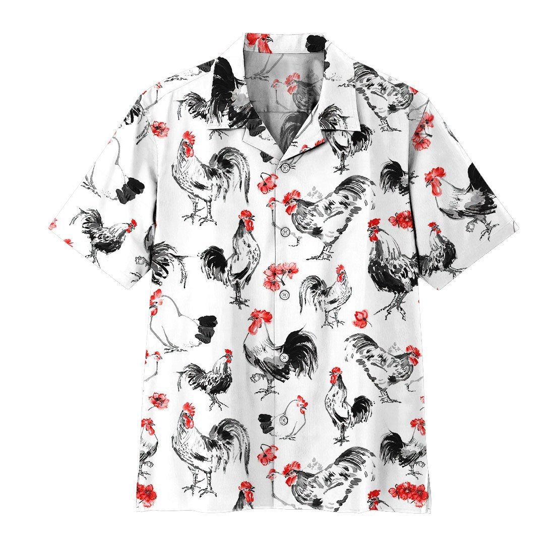 Gearhuman 3D Rooster Hawaii Shirt ZK0406213 Hawai Shirt Short Sleeve Shirt S