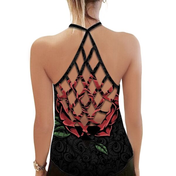 Gearhuman 3D Roses Skull Cross Tank Top ZK28062110 Cross Tank Top