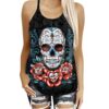 Gearhuman 3D Roses Skull Cross Tank Top ZK28062110 Cross Tank Top Cross Tank Top S