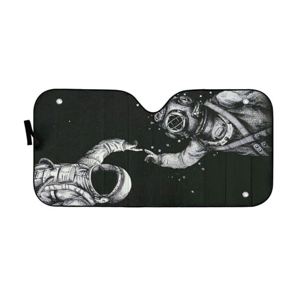 Gearhuman 3D Scuba Diving Astronaut Finger Touch Auto Sunshade ZK0706211 Auto Sunshade 57''x27.5'' 