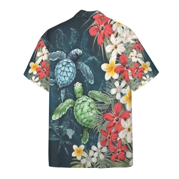 Gearhuman 3D Sea Turtle Tropical Hibiscus And Plumeria Custom Short Sleeve Shirt GS23062114 Hawai Shirt