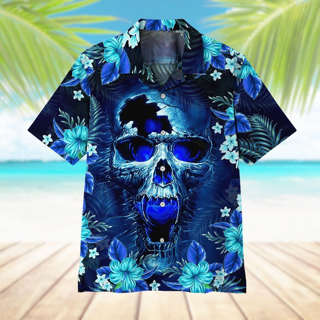 Gearhuman 3D Skull Hawaii Shirt ZZ1006211 Hawai Shirt