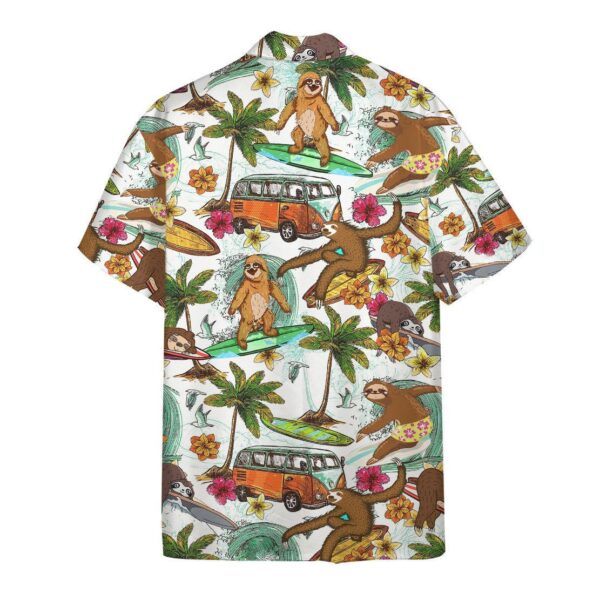Gearhuman 3D Sloth Surfing Hawaii Shirt ZZ0707214 Short Sleeve Shirt 