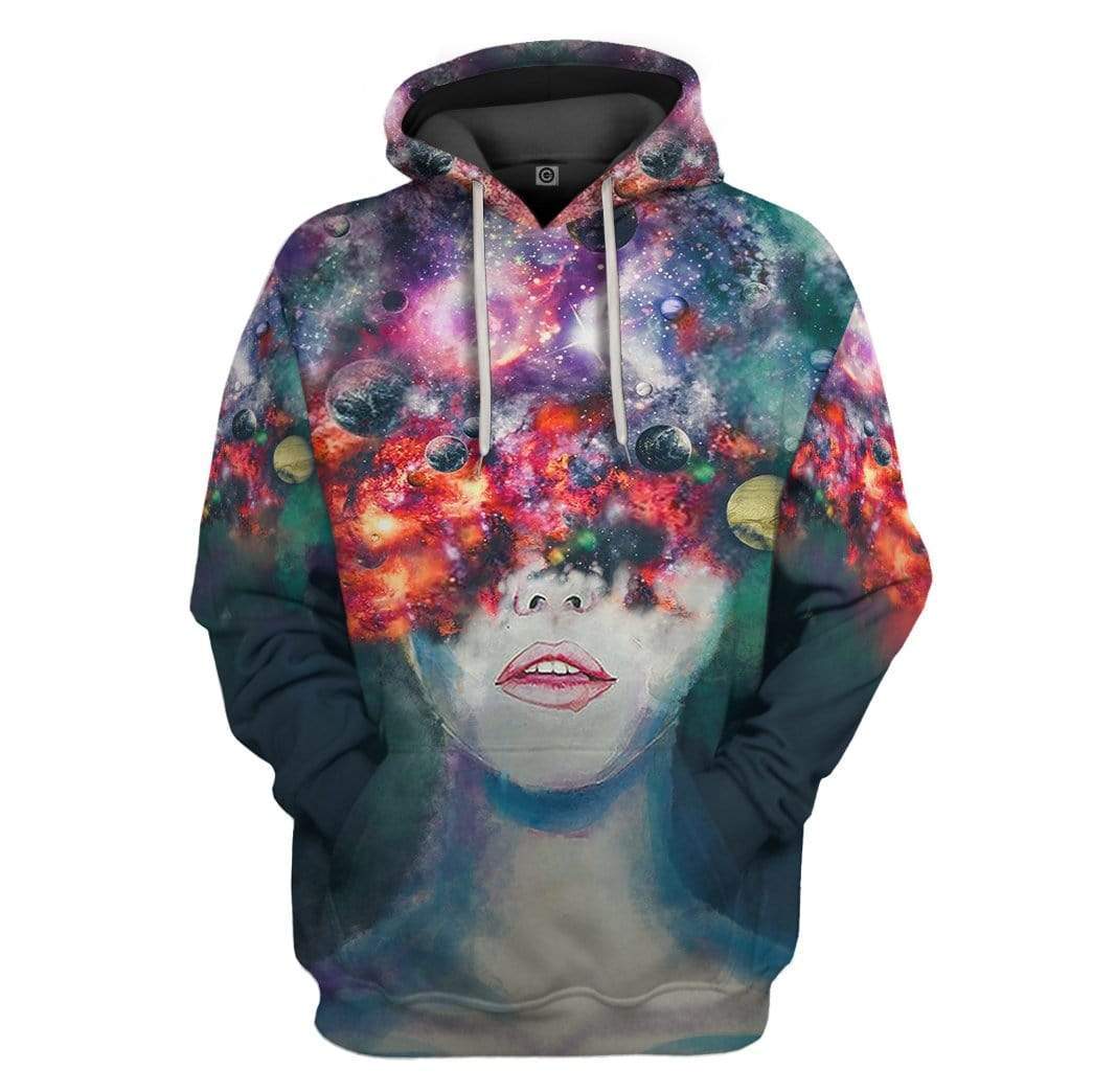 Gearhuman 3D Space Thoughts Custom Fleece Hoodie Apparel GW08041 3D Custom Fleece Hoodies Hoodie S