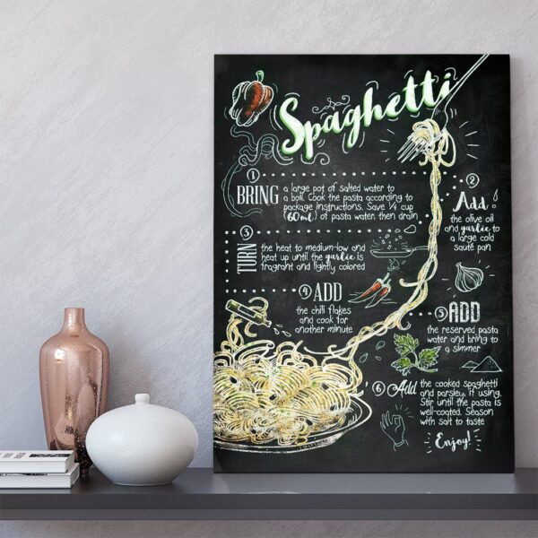 Gearhuman 3D Spaghetti Recipe Canvas GK26026 Canvas