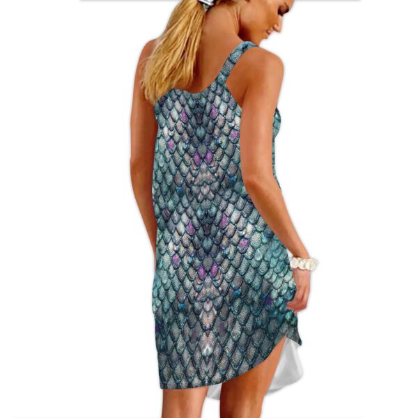 Gearhuman 3D Sparkling Mermaid Tail Custom Sleeveless Dress GW1506213 Beach Dress 