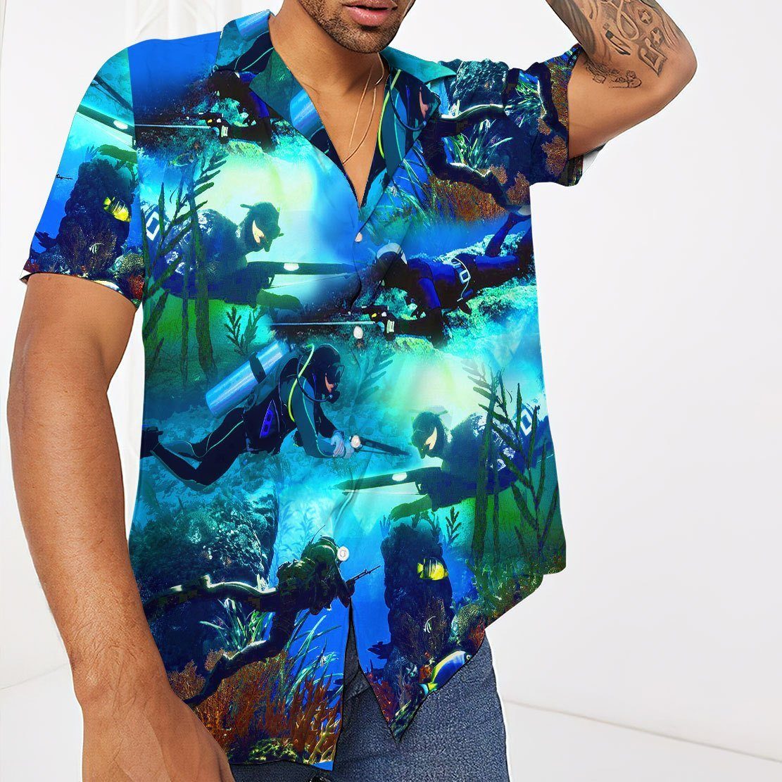 Gearhuman 3D Spearfishing Hawaii Shirt ZZ1706211 Short Sleeve Shirt