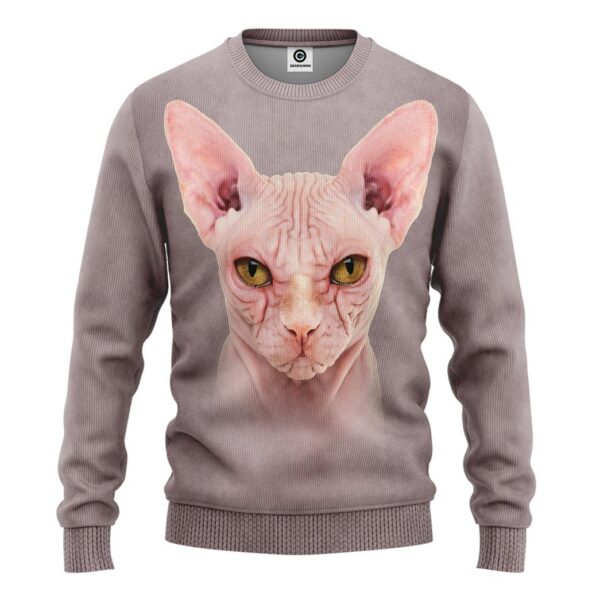 Gearhuman 3D Sphynx Cat Tshirt Hoodie Apparel ZL17121 3D Apparel Long Sleeve S 