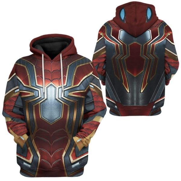 Gearhuman 3D Spiderman Iron Spider Custom Hoodie Apparel GW26061 3D Custom Fleece Hoodies 