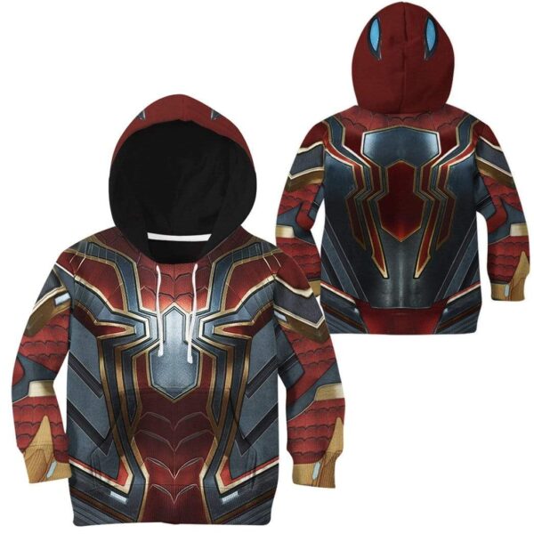 Gearhuman 3D Spiderman Iron Spider Custom Kid Hoodie GW210817 Kid 3D Apparel