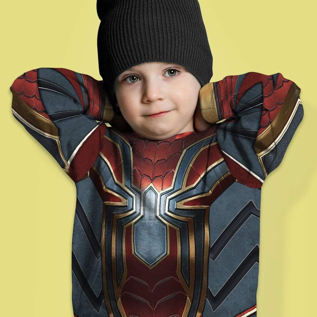 Gearhuman 3D Spiderman Iron Spider Custom Kid Hoodie GW210817 Kid 3D Apparel