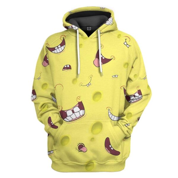 Gearhuman 3D Spongebob Custom Fleece Hoodie Apparel GV20046 3D Custom Fleece Hoodies Hoodie S 