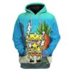 Gearhuman 3D SpongeBob Smoke Weed Everyday Custom Hoodie Apparel GL14079 3D Custom Fleece Hoodies Hoodie S